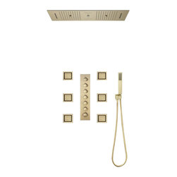 LED Mist Shower System With Hand Shower, Style D - Touch Panel Light - Showerheads And Body Sprays
