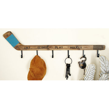 Eclectic Brown Wood Wall Hook 55587