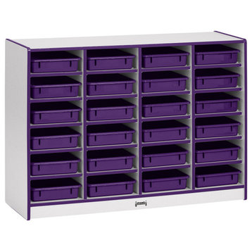 Rainbow Accents 24 Paper-Tray Mobile Storage - with Paper-Trays - Purple