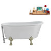 57'' Streamline N374BNK-CH Soaking Clawfoot Tub and Tray with External Drain