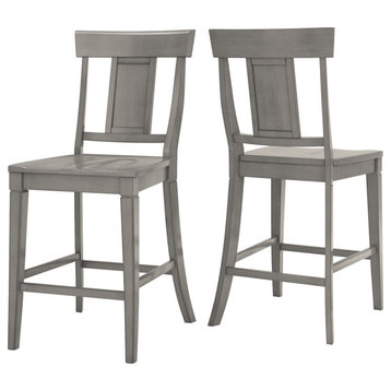 Arbor Hill Panelled Back Counter Chair, Set of 2, Antique Grey