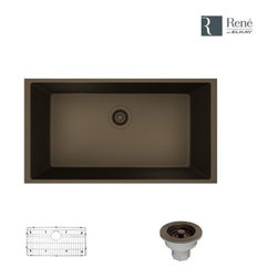 Rene By Elkay R3-1006-UMB-ST-CGS Umber Single Bowl Undermount Composite Granite - Kitchen Sinks