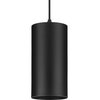 Cylinder 6" 1-Light Black LED Modern Outdoor Pendant Hanging Light