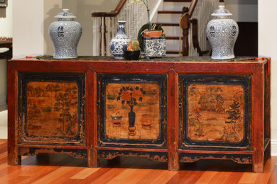 Hand Painted Tibetan Floral Cabinet
