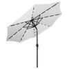 WestinTrends 9Ft Outdoor Patio Solar Powered LED Light Market Table Umbrella, White