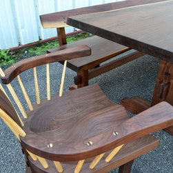 7ft Live Edge Walnut dining Set - Dining Sets
