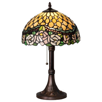 Meyda lighting 82304 19" High Jeweled Rose Table Lamp