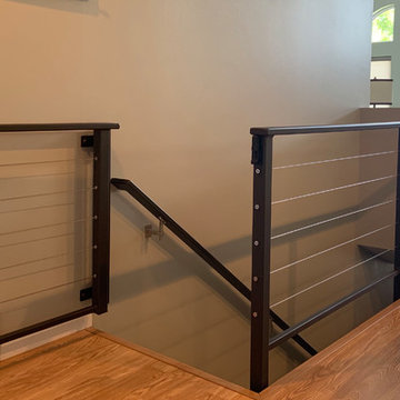 Custom cable railing with gate.