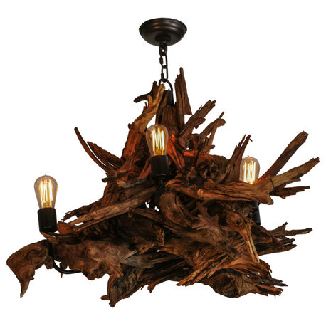 30W Driftwood 5 LT Chandelier