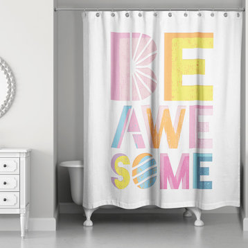 Be Awesome 71x74 Shower Curtain