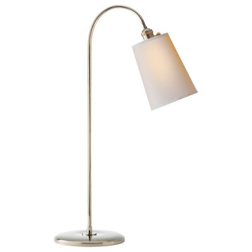 Mia Table Lamp in Polished Nickel with Natural Paper Shade