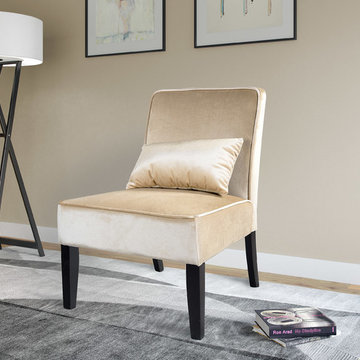 Antonio Lounge Chair, Soft Cream Velvet