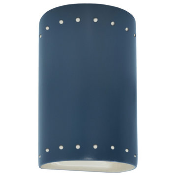 Ambiance ADA Small Cylinder Perfs Wall Sconce, Open, Midnight Sky, White, LED