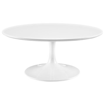 Modern Urban Contemporary Coffee Table, White Steel Wood