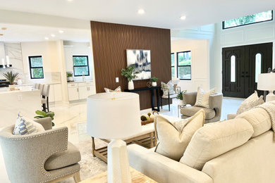 Inspiration for a contemporary living room remodel in New York
