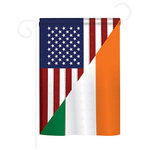 Breeze Decor - US Irish Friendship 2-Sided Impression Garden Flag - Size: 13 Inches By 18.5 Inches - With A 3" Pole Sleeve. All Weather Resistant Pro Guard Polyester Soft to the Touch Material. Designed to Hang Vertically. Double Sided - Reads Correctly on Both Sides. Original Artwork Licensed by Breeze Decor. Eco Friendly Procedures. Proudly Produced in the United States of America. Pole Not Included.