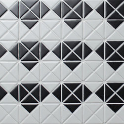 Diamond Pattern: Bold Triangle Tile - TR1-MD-MW-B - Mosaic Tile