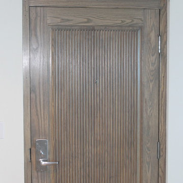 Interior face of entry door finish