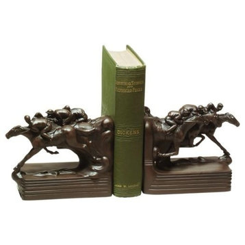 Bookends Too Close To Call Race Horse Race Equestrian Hand Painted OK
