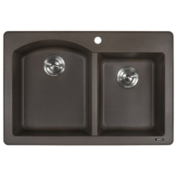 Ruvati 33" Dual-Mount Granite Composite Kitchen Sink, RVG1344ES