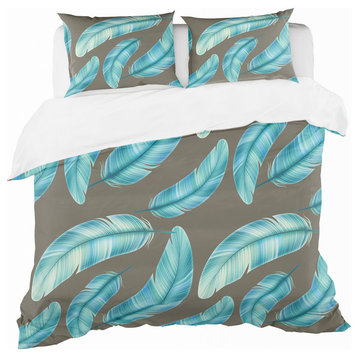 Pattern With Colorful Feathers Southwestern Duvet Cover, Twin