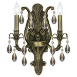 Crystorama - Dawson 2 Light Golden Teak Crystal Brass Sconce - Both timeless and transitional, the minimalist design makes the Dawson ideal for any space in the home.