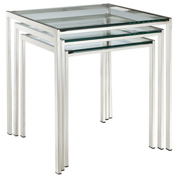 Nimble Stainless Steel Nesting Table, Silver