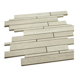 Grey Wooden Look Horizontal Random Pattern Stone Tile Mosaics - Home Accessories & Decor