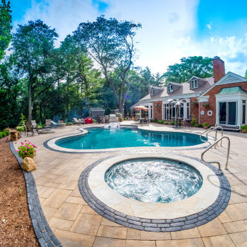 Oswego, IL Freeform Pool and Hot Tub