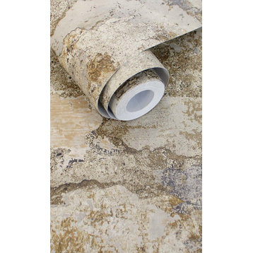 Faux Concrete Effect Wallpaper, 57Sq.ft Double Roll, Natural, Double Roll