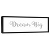 Dream Big 12"x36" Black Framed Canvas, Gray