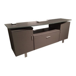 Katie Credenza | Grey Leather - Storage Cabinets
