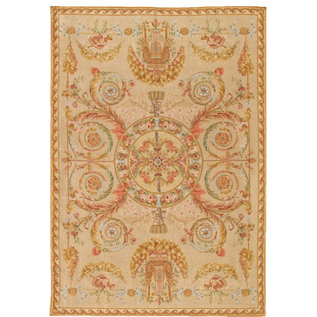 Pasargad Savonnerie Collection Hand-Knotted Lamb's Wool Area Rug- 9' 9" X 13'11"