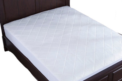 Memory Foam Mattress Pad Topper, Diamond Quilting, White