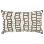 Mina Victory - Mina Victory Luminescence Beaded Ladders 12" x 20" Pewter Indoor Throw Pillow - Jewelry for your rooms, this elegantly handcrafted rhinestone, bead and embroidered collection adds a touch of sparkle to your day.