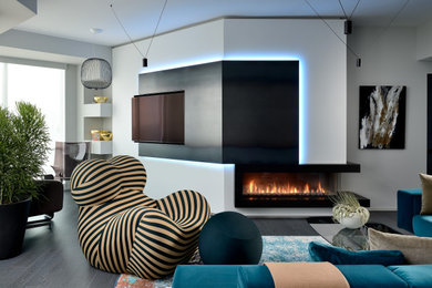 Living room - modern living room idea in Toronto