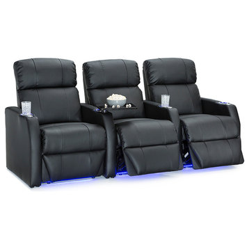 Seatcraft Sienna Home Theater Seating, Black, Row of 3