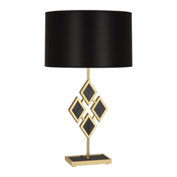 Robert Abbey Edward Table Lamp, Modern Brass Black Accents - Table Lamps