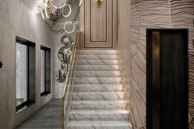 Inspiration for a modern staircase remodel in Dallas