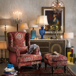 Festive Collection- Red Wing Chair - Armchairs & Accent Chairs