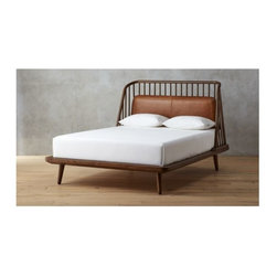jarvis bed with leather pad | CB2 - Beds
