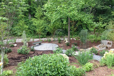 This is an example of a backyard landscaping in New York.