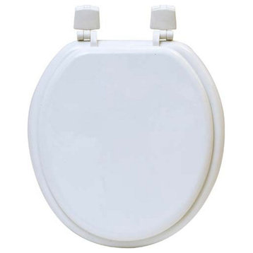 Round Molded Wood Toilet Seat 17 Inches, White