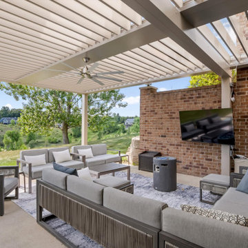 Dexter MI: Huge 3-zone Forever Pergola (adobe, drop beam)