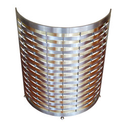 Custom Metal Home - Aspis Semi-Circle Table Base, 24"x10"x29", Copper and Zinc - Table Tops And Bases