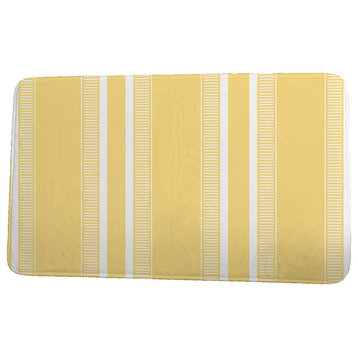 Upscale Getaway Dashing Stripe Stripe Print Bath Mat, Yellow, 21"x34"