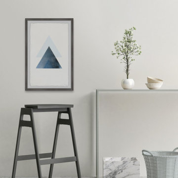 "Blue Triangle Magic" Framed Painting Print