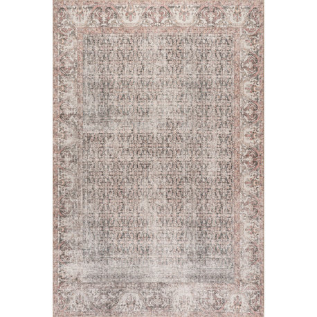 Nuloom Hillstone Traditional Vintage Medallion Area Rug, Light Grey 2' 8" x 8'