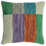 Bareens Designer Rugs - Shabby Chic Turkish Herring Hand Woven Kilim Throw Pillow - Embellish your home with this timeless casual chic handmade Southwestern Kilim throw pillow covers made with and cotton. Constructed on a loom by Nomad Turkman people with hand spun and Natural Vegetable dyes these beautiful Kilim pillow covers are known for their beautiful repetitive geometrical, naturalistic floral and traditional patterns yet still giving it a moden look. Masterfully artisan-crafted on traditional Kilim looms with a contemporary fashion palette producing bold intricate sharp patterns making them a standout piece in any decor.