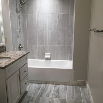 Transitional Gray Bathroom Remodel